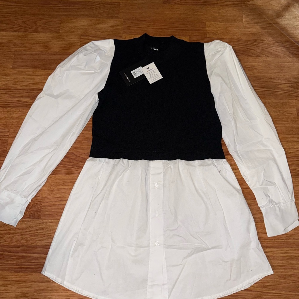 Black and White Long Sleeve Shirt